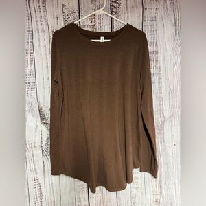 Zenana premium XL Brown Long Sleeve Women's Top